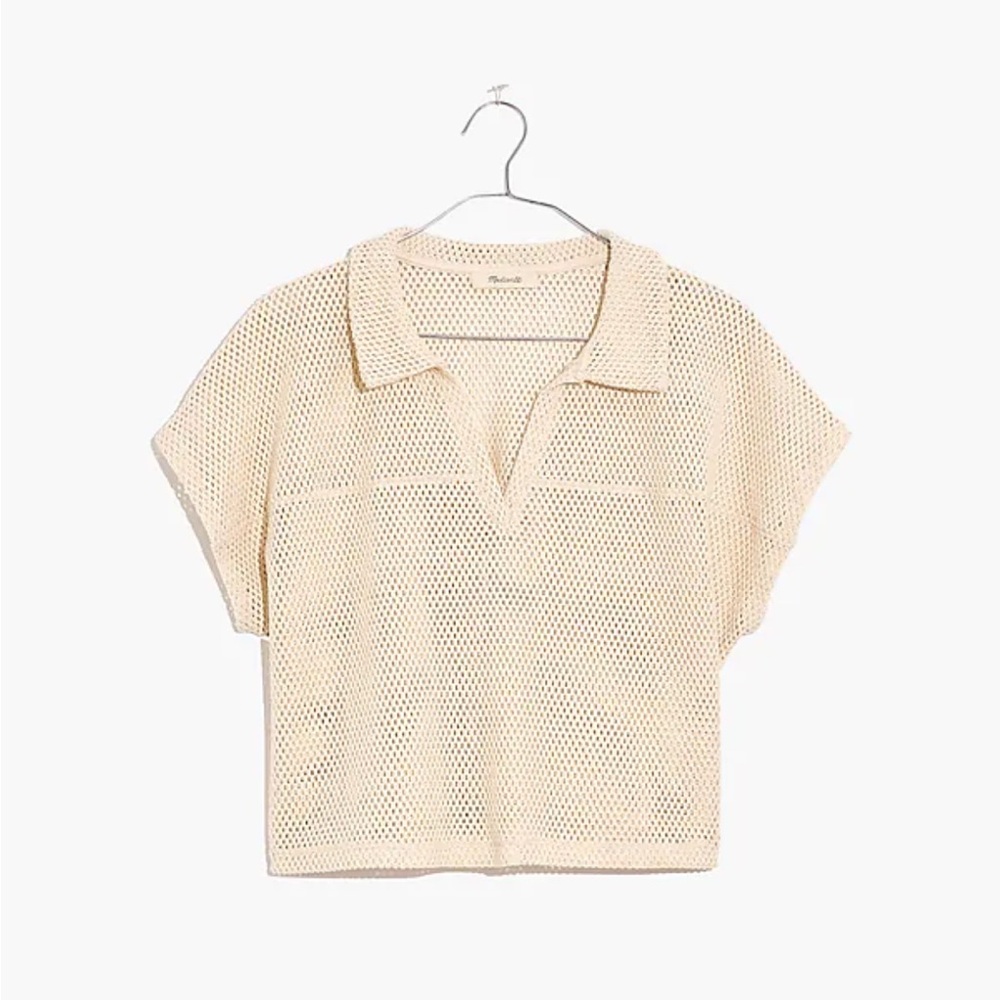 Madewell Crochet Polo Top